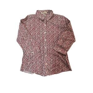 L.L. Bean Women’s S Button Up Shirt Wrinkle Resistant Floral Pink Purple Cotton